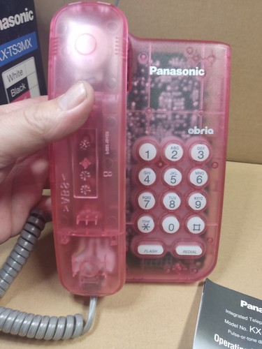 Panasonic Obria Telefon przewodowy Przezroczysty Różowy Telefon KX-TS3MX Telefon stacjonarny - Zdjęcie 8 z 9