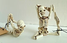 Creative Co-Op Set of 2 Yoga Skeleton Figurines