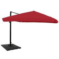 Luxus-Ampelschirm Mcw Aluminium 3,5X3,5M Flap Bordeaux Mit StäNder