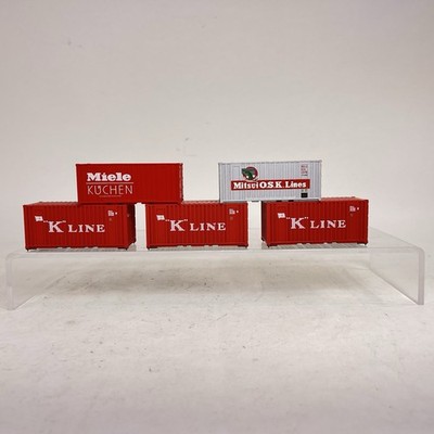 Athearn HO Lot of 5 20  Intermodal Containers Miele K-Line Mitsui OSK Lines