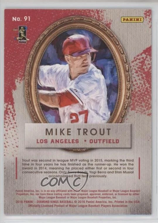 2016 Panini Diamond Kings Bronze Framed Mike Trout #91 - Image 2 of 2