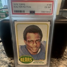 Topps 1976 Walter Payton Rookie #148 Chicago Bears PSA 6 Football Card. rookie card picture