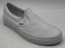 Vans Classic Slip-On Unisex Sneakers M7/W8.5 True White Canvas Skateboard Shoes