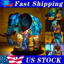 3D Animal Table Lamp Stained Night Light Retro Desk Lamps Decor Children Gift