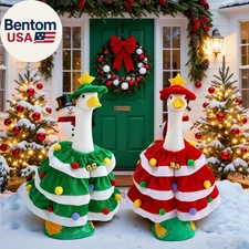 2 Pack Christmas Porch Goose Outfit, Winter Porch Goose Outfits Christmas Goose