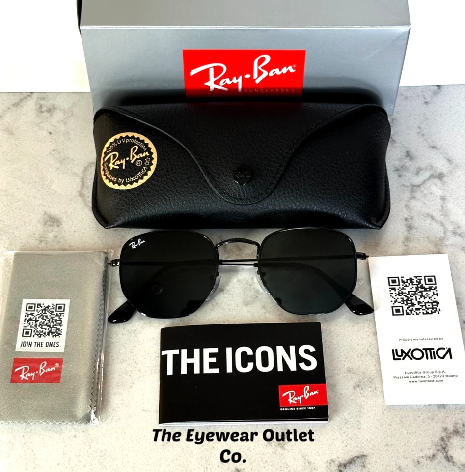 Expositor Tienda Rayban Hexagonal RB3548N Negro 51mm Hombres/Mujeres Nuevo Ray Ban Foto 3 de 4