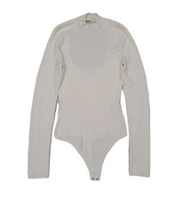 Abercrombie  Fitch Ribbed Knit Bodysuit Thong Open Back Cutout Long Sleeve Med