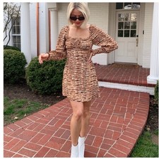 Faithfull the Brand Women Ira Animal Print Square Neck Boho Mini Dress 2