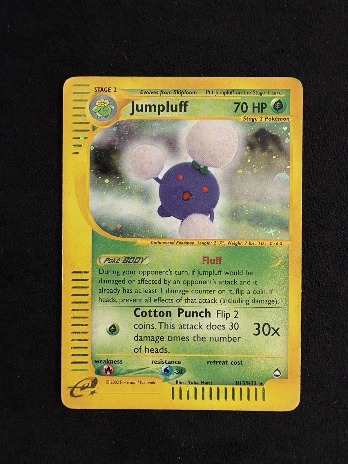 Pokemon Swirl Jumpluff H13/H32 Aquapolis Holo Rare Card MP