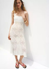 Mango Crochet long dress