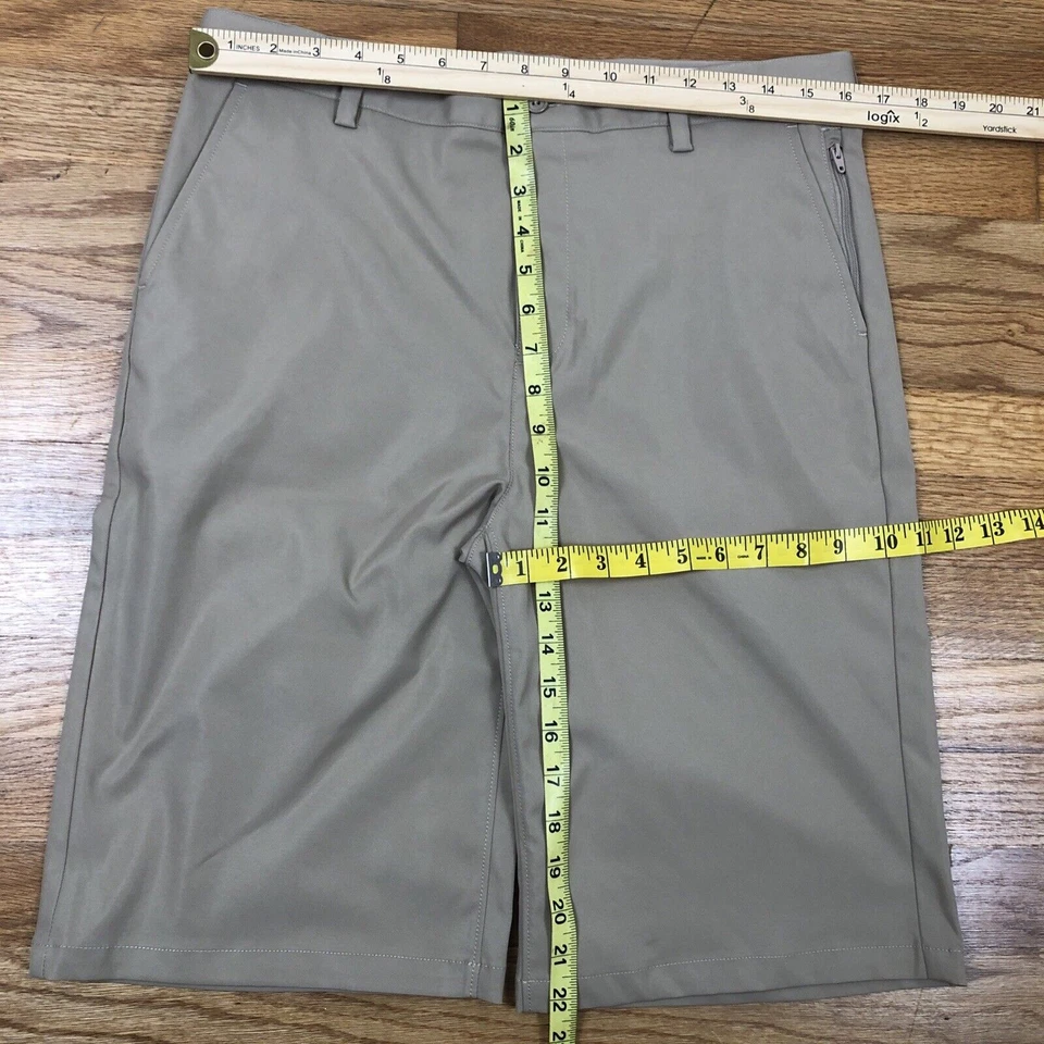 Lands End Niños 20 Uniforme Escolar Plano Frontal Cremallera Bolsillo Gris Ajustable Cintura Pantalones Cortos Foto 2 de 4