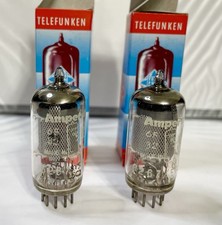 Par estrechamente emparejado raro Mullard Bugle Boy EF86 6267 tubo placa de malla probado nuevo de stock