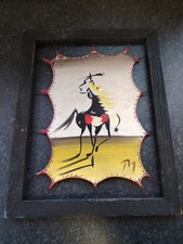 Signed Mid-20th Century Mexican School Stylised Horse on Stretched Hide