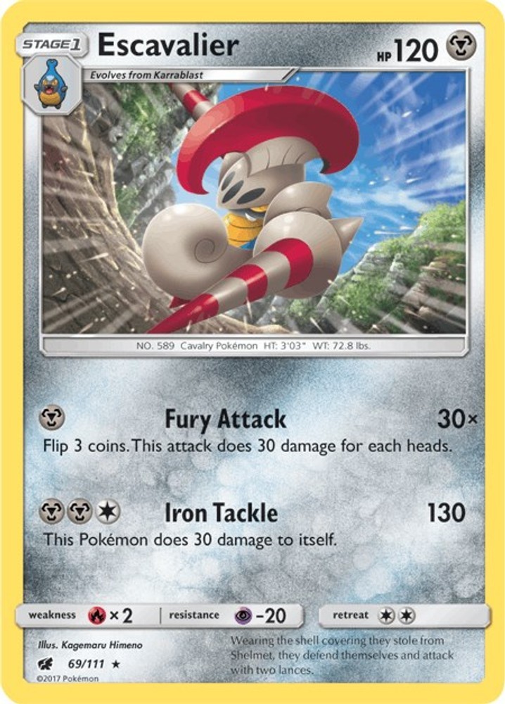 Pokemon Escavalier [SM - Crimson Invasion - 69/111] Reverse Holofoil