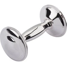 Cunill Sterling Silver Baby Gifts, plain Barbell Rattle, New in Box