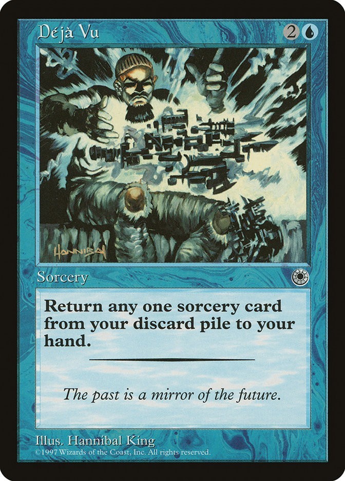 Déjà Vu 53 POR Portal MTG Blue Vintage 1997 Sorcery Common King NM