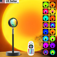 Sunset Lamp Projector, Rainbow Projection Led Lights with Remote, 16 Black