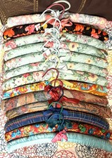 Vintage Padded Hangers Cloth And Satin lot of 13 Print Solid GVC