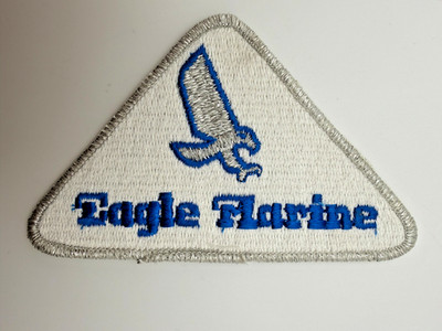 Eagle Marine Vintage Patch Boat Engine Logo White Blue Nautical Collectible  