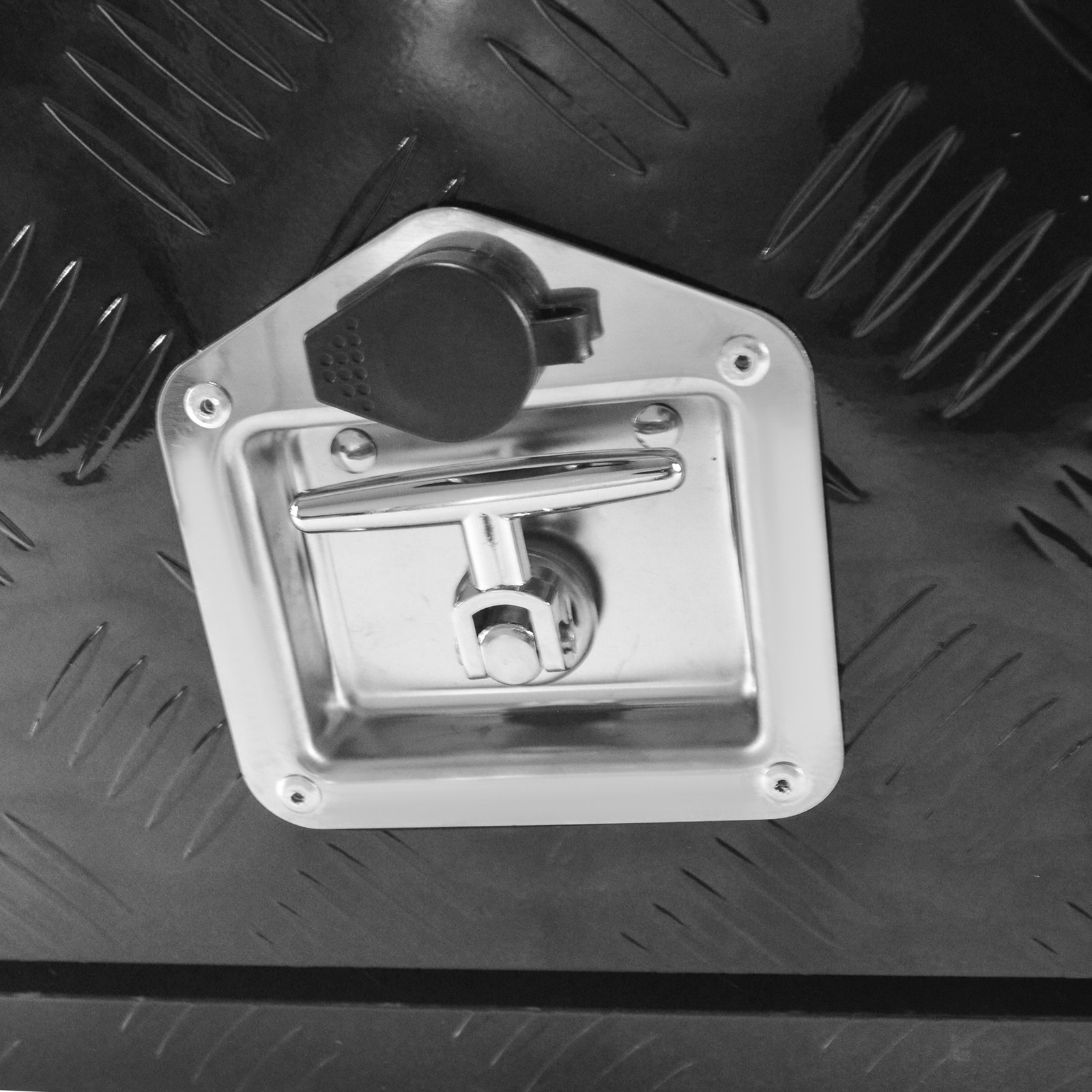 24"x19"x15" Black Aluminium Generator Toolbox Box For Outside/RV/Truck/Trailer