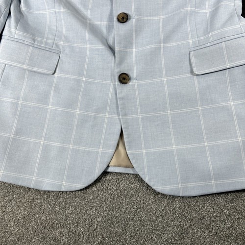 ASOS Blazer Herren Blau Weiß Jacke Kariert Gestreift Sport Mantel Größe 42" - Bild 6 von 14