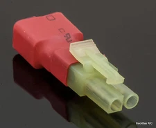 No Wires Connector: Mini-Tamiya Male to Female T-Plug (Deans Style) Adapter