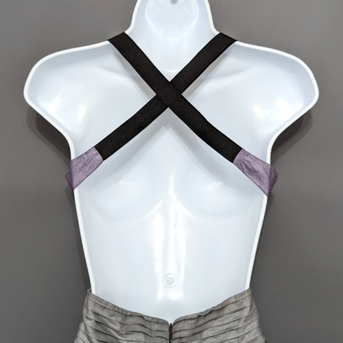 Vestido de fiesta Miso gris metálico púrpura dobladillo burbuja abullonada cuello halter espalda abierta 6 - Imagen 10 de 16