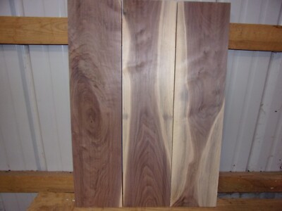 3 PC WALNUT LUMBER WOOD KILN DRIED BOARDS LOT 1302V 32''X 6 1/2''X 3/4'' END MATCH