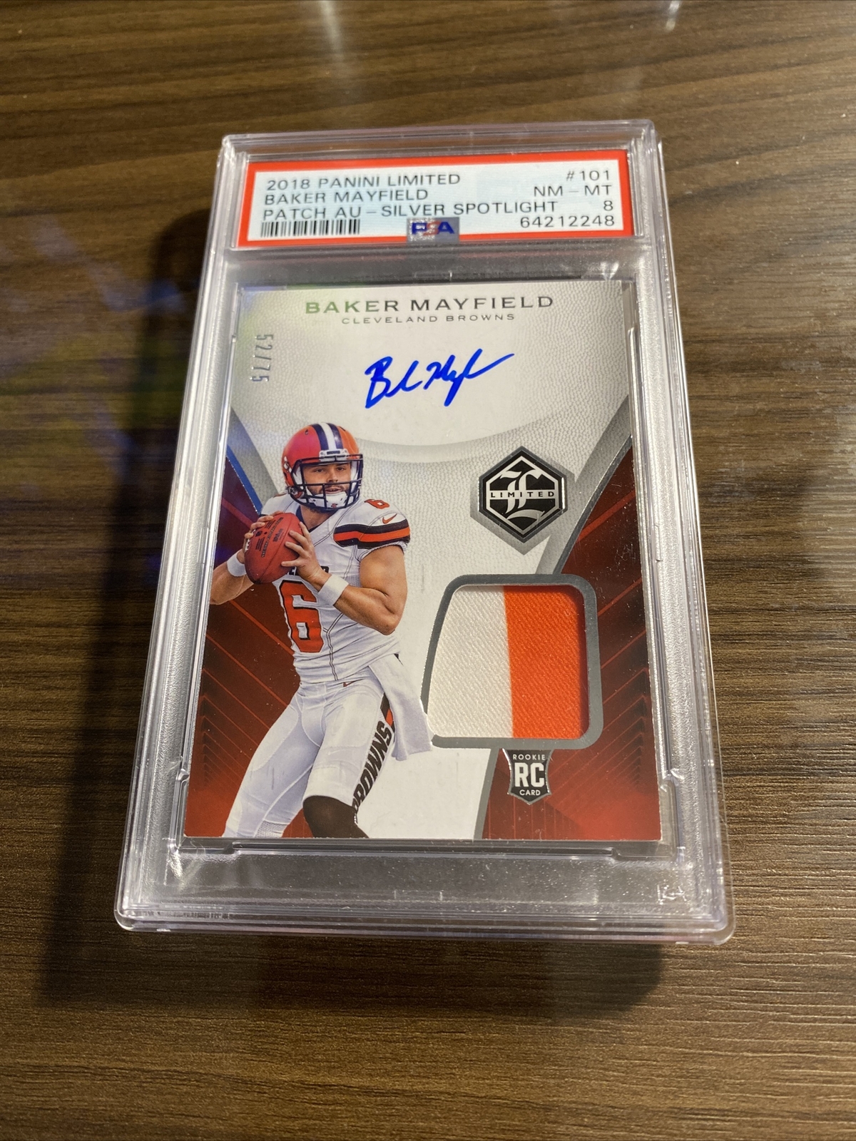 Baker Mayfield Panini Limited #101 Patch Autograph-Silver Spotlight