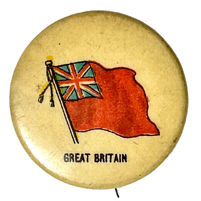 1896 GREAT BRITAIN Flag Sweet Caporal 7/8'' Celluloid Advertising Pinback Q153