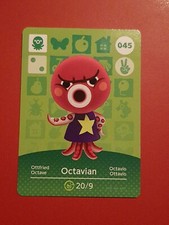 OCTAVIAN ANIMAL CROSSING AMIIBO SERIES 1 CARD #045 TRACKED AU POST geniuine