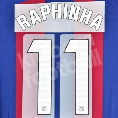 2023-24 Fc Barcelona Home Name Number Set #11 RAPHINHA La Liga