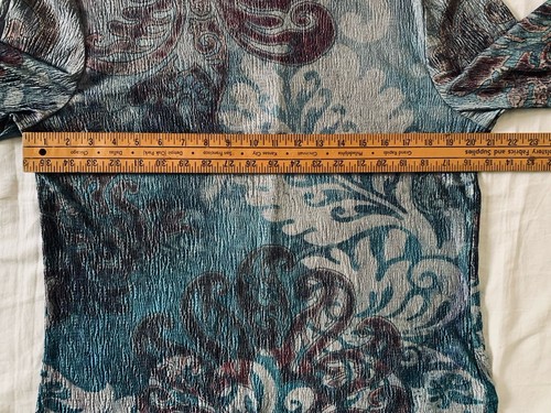 Coldwater Creek Crinkle Top Gr. XL blau grau geblümt 3/4 Arm künstlerisch Base Layer - Bild 9 von 14