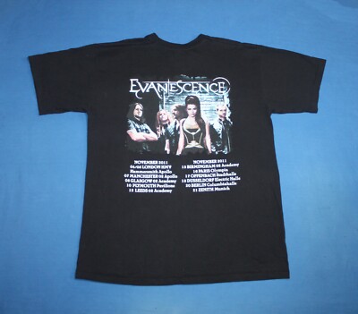 Y2K Evanescence Shirt UK &EU Tour 2011 Nu Metal Double Sided Band