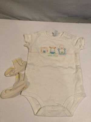Carters Months Ivory Peek a Boo One Piece Outfit w Matching