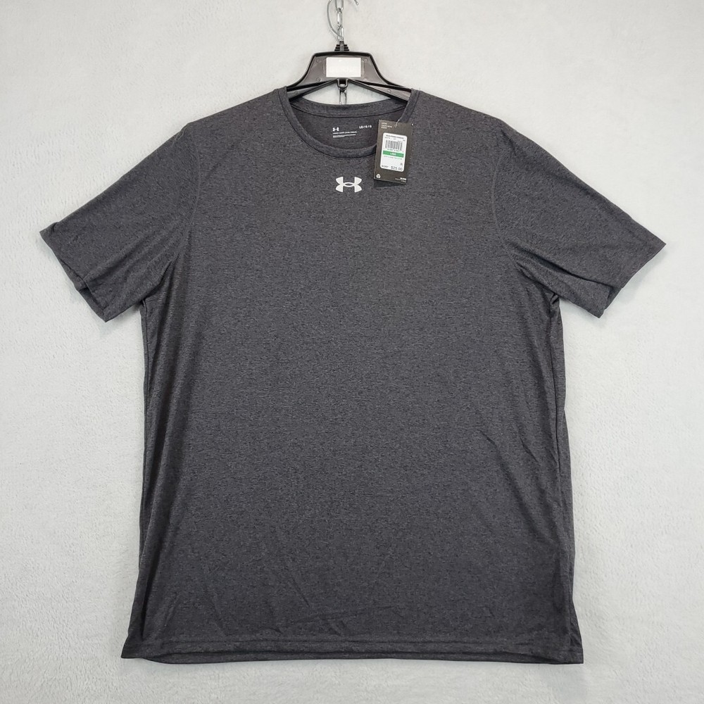 Under Armour Mens L UA 2.0 Short Sleeve Tee Carbon Heather Locker Shirt