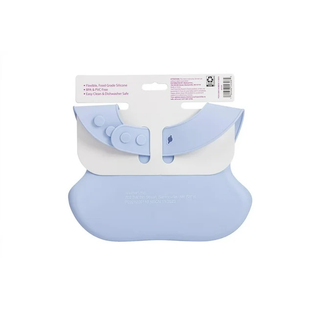 Parents Choice Silicone Pocket Baby Bib My First Easter Lt Blue  Easter Bunny