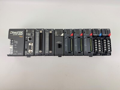 Koyo Direct Logic , Automation Direct 205 D2-09B-1 w/ DL250-1, H2-ECOM, Modules
