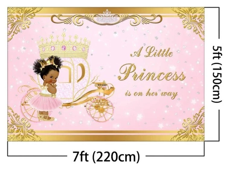 Baby Shower "Una pequeña princesa está en camino" telón de fondo decoración de pared Foto 2 de 3