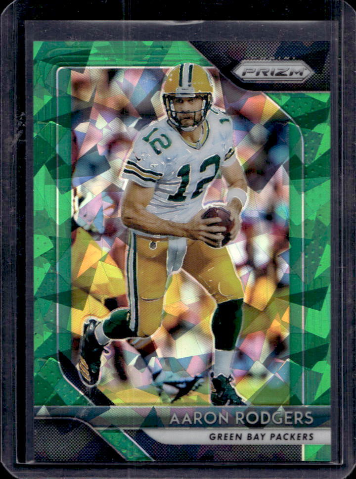 2018 Prizm Aaron Rodgers Green Crystal Prizm #59/75 Packers