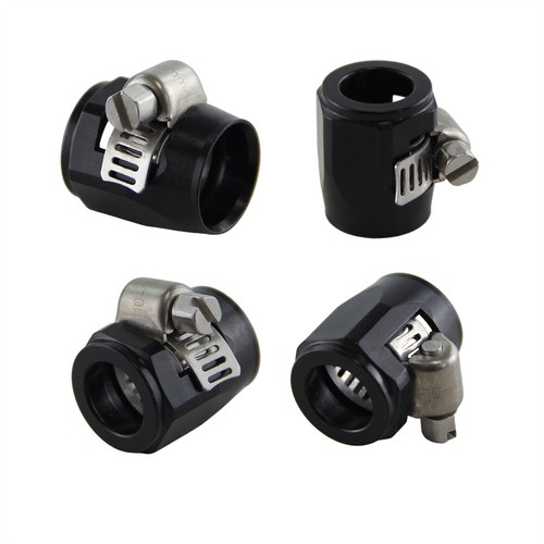 6AN AN6 16mm ID Fuel Hose Line End Cover Clamp Finisher Fitting 4PCS