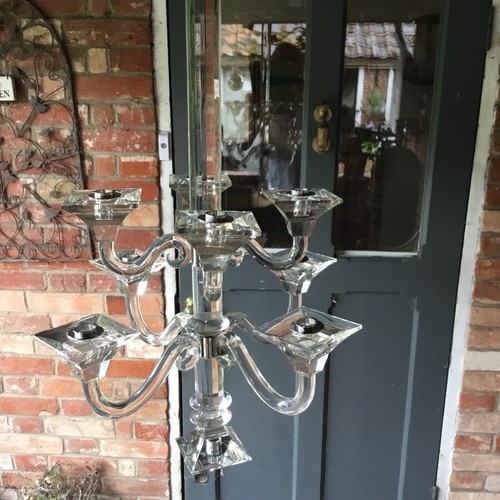 Lead CRYSTAL CANDLE Ceiling Hung CHANDELIER 8 Arm. ART DECOPeriod. STUNNING. - Picture 4 of 5