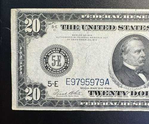 1914 $20 FEDERAL RESERVE NOTE RICHMOND FR#983A RADAR S/N High Grade Fancy SN Unc - Picture 8 of 16