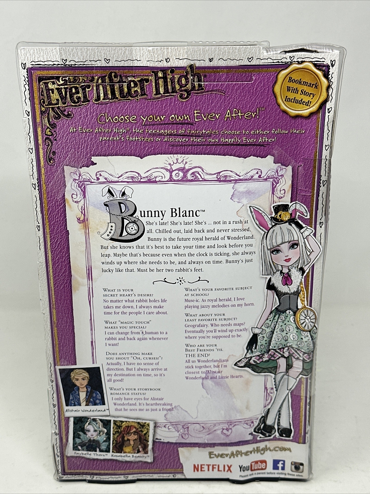 Mattel 2014 Bunny Blanc Royal Ever After High Doll CDH57 for sale