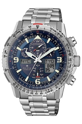 CITIZEN JY8100-80L Radio Controlled Skyhawk SUPER PILOT Eco-Drive Super  Titanium | eBay