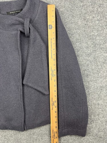 Michelle Nicole Wool Sweater Women's Large Purple Snap Up Jacket Pockets - Picture 5 of 8