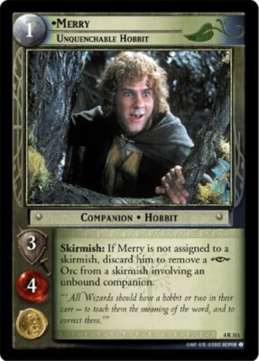 Lord of The Rings LOTR CCG TCG Two Towers 4R311 Merry, Unquenchable Hobbit