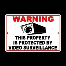 Warning Property Protected By Video Surveillance Sign / Decal  Security S008