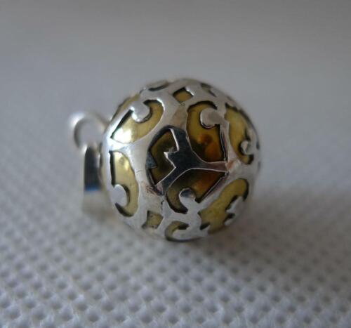14mm Harmony Ball Angel Caller Mexican Bola Sterling Silver &amp; Brass Pendant