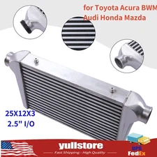 Universal Intercooler 25X12X3 2.5" I/O Fit for Toyota Acura BWM Audi Honda Mazda